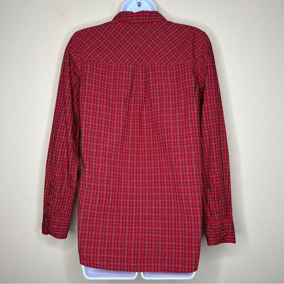 J CREW Red Embellished Plaid Boy Shirt - H3505 - Sz 0 - Picture 7 of 13